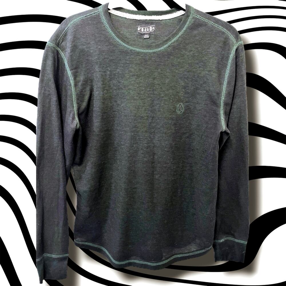 Volcom Stone Olive Green Waffle knit Thermal • Men’s Small • Pre-Owned